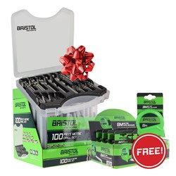 Bristmas Deal #5 | 10 x BTW100M - 100 Piece | Bristol Metric Drill Set, get FREE 12 x BTW8025 - Bris