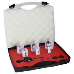 8pce Plumbers TCT Holesaw Kit (22,25,32,44,51,54mm)