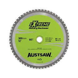 Austsaw - 300mm (12in) Rotary Hacksaw Blade - 25.4mm Bore - 60 Teeth