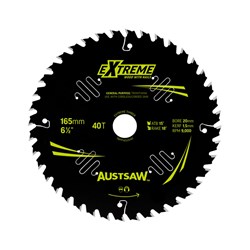 Austsaw Extreme: Wood with Nails Blade 165mm x 20/16 Bore x 40 T Thin Kerf