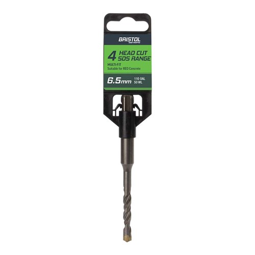 6.5 x 110mm Bristol SDS Plus 4 Cutter Masonry Drill