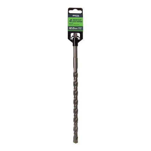 12.0 x 260mm Bristol SDS Plus 4 Cutter Masonry Drill