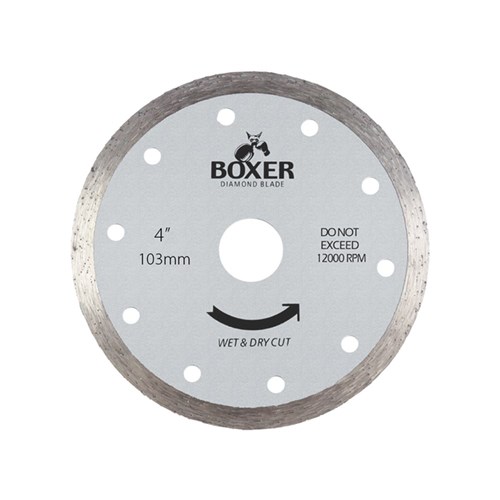 Austsaw/Boxer - 103mm (4in) Diamond Blade Boxer Continuous Rim - 16mm Bore - Continuous