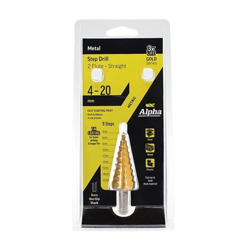 4-20mm Step Drill Carded