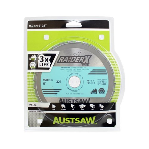 Austsaw RaiderX Metal Blade 150mm x 20 x 32T