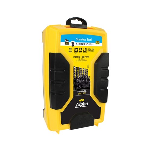 25 Piece | Alpha Stainless Plus Metric Tuffbox Drill Set