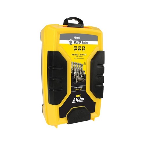 25 Piece | Alpha Silver Series Metric Tuffbox Drill Set